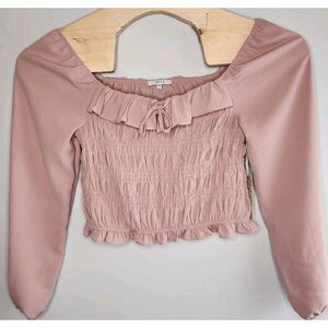 Iris Crup‎ Top Blouse Long Sleeve Dusty Pink Women's Size L SEE PHOTO NEW